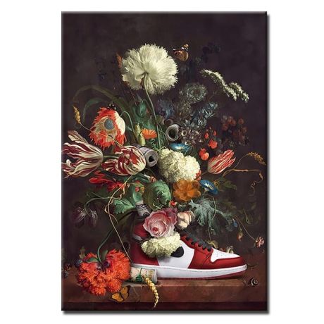 European Vintage Flowers Painting - Image 9