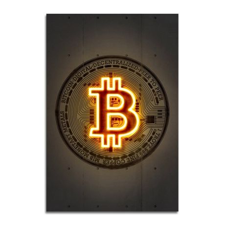 Bitcoin Neon Print Canvas Art - Image 7