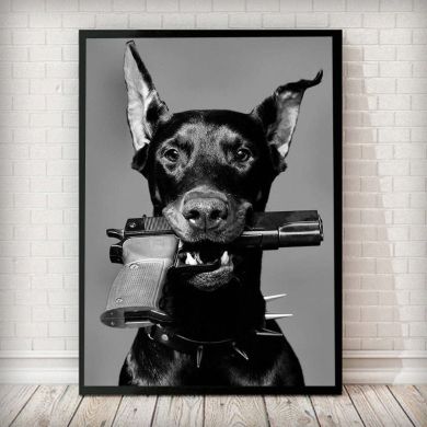 Black White Doberman Canvas Art - Image 2