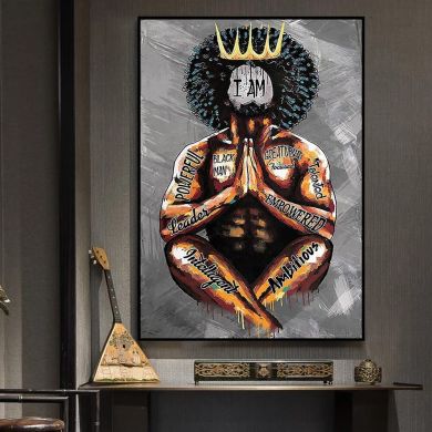 African King & Queen Prayers Canvas Art - Image 3