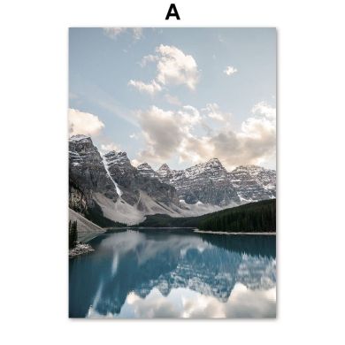 Canyon Mountain Lakeview Gallery Wall Canvas Art - Image 5