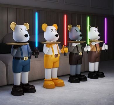 Violent Lightsaber Bear Statue