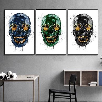 Graffiti Abstract Luxury Skeleton Canvas Art - Image 2