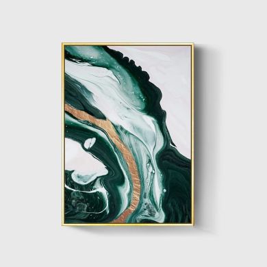 Luxurious Nordic Golden Emerald Canvas Art - Image 5