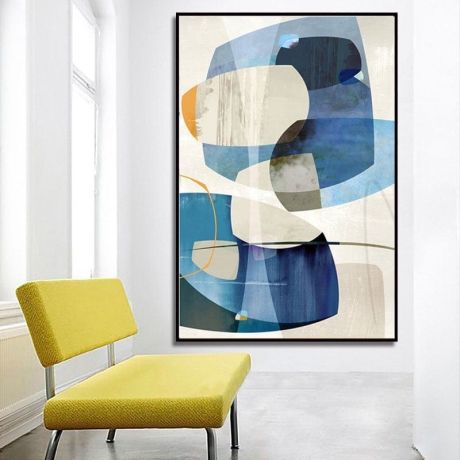 Minimalist Nordic Abstract Colors Canvas Art - Image 1