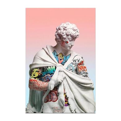 Graffiti David Sculpture Pop Canvas Art - Image 1
