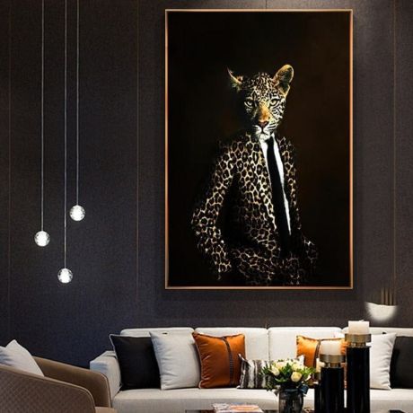 Leopard In Suit Canvas Art - Image 2