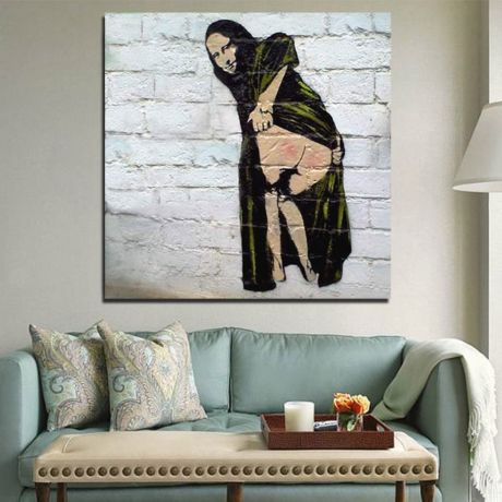 Funny Mona Lisa Booty Canvas Art - Image 2