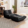 Microfiber Leather Black + Ottoman