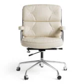 Daedalus Designs - Eames Mid-Century Executive Office Chair | Genuine Italian Leather - White Color - Review