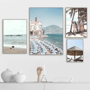 Daedalus Designs - Surfboard Palm Tree Beach Gallery Wall Canvas Art - Review