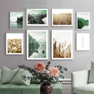 Daedalus Designs - Natural Mountain Lake Cotton Gallery Wall Canvas Art - Review