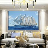 Daedalus Designs - White Sailboat Blue Ocean Landscape Canvas Art - Review