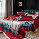 Daedalus Designs - Celestial Red Silk Luxury Jacquard Duvet Cover Set - Review
