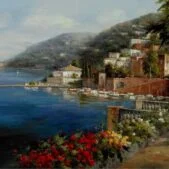 Daedalus Designs - Mediterranean Sea Garden Landscape Canvas Art - Review