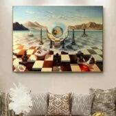 Daedalus Designs - Surrealism Chess Mask on Sea by Salvador Dali Canvas Art - Review