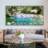 Daedalus Designs - Swan Waterfall Lotus Canvas Art - Review