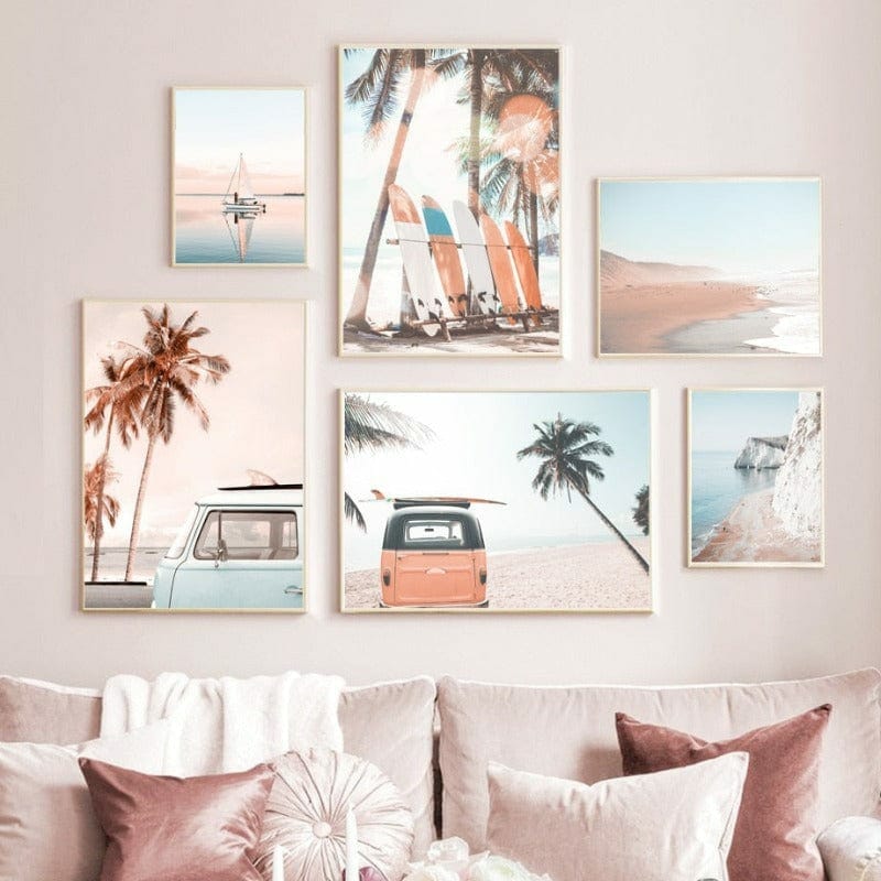 Daedalus Designs - Sea Beach Palm Tree Surfboard Canvas Art - Review