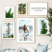 Daedalus Designs - Caribbean Beach Surf Palm Tree Gallery Wall Canvas Art - Review