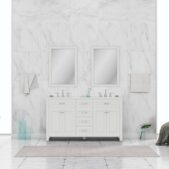 Daedalus Designs - Alya Bath Norwalk 60-inch Double Sink Bathroom Vanity with Carrara Marble Top - Review