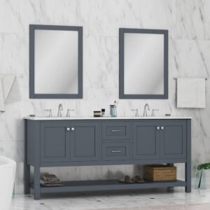 Daedalus Designs - Alya Bath Wilmington 72-inch Double Sink Bathroom Vanity with Carrara Marble Top - Review