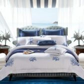 Daedalus Designs - Coastal Blue Silk Luxury Jacquard Duvet Cover Set - Review