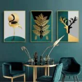 Daedalus Designs - Golden Emerald Deer & Flamingo Canvas Art - Review
