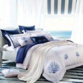 Daedalus Designs - Coastal Blue Silk Luxury Jacquard Duvet Cover Set - Review