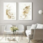 Daedalus Designs - Boho Golden Eucalyptus Leaves Gallery Wall Canvas Art - Review