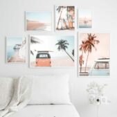 Daedalus Designs - Sea Beach Palm Tree Surfboard Canvas Art - Review