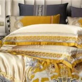 Daedalus Designs - Cleopatra Yellow Silk Luxury Jacquard Duvet Cover Set - Review