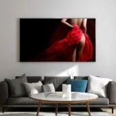 Daedalus Designs - Erotic Nude Lady In Red Dress Canvas Art - Review