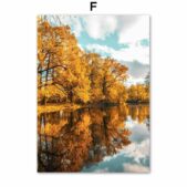 Daedalus Designs - Autumn Mountain Maple Forest Lake Canvas Art - Review