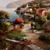 Daedalus Designs - Mediterranean Sea Garden Landscape Canvas Art - Review