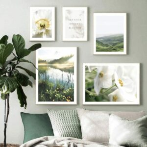 Daedalus Designs - Peaceful Mountain Lake Blooming Gallery Wall Canvas Art - Review