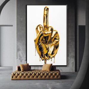 Daedalus Designs - Gold Middle Finger Canvas Art - Review