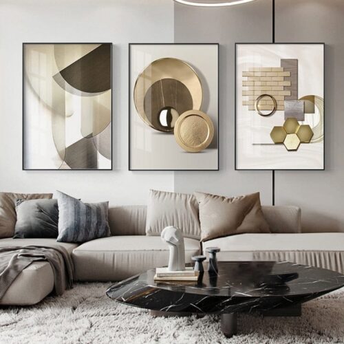 Daedalus Designs - Nordic Golden Abstract Geometric Canvas Art - Review