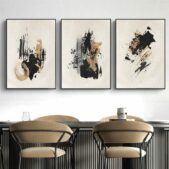 Daedalus Designs - Brush Texture Black Gold Beige Canvas Art - Review