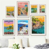 Daedalus Designs - Spain Amalfi Coast Santorini Gallery Wall Canvas Art - Review