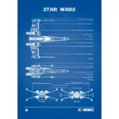 X Wing Fighters Blueprint Canvas Art