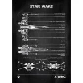 X Wing Fighters Blueprint Canvas Art
