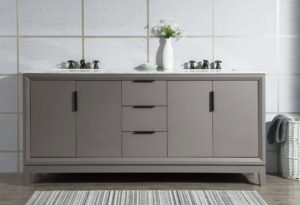 Daedalus Designs - Water Creation Elizabeth 72 Inch Cashmere Grey Double Sink Bathroom Vanity | Carrara White Marble Countertop | Oil-Rubbed Bronze Finish - Review