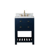 Daedalus Designs - Water Creation Madalyn 30 Inch Monarch Blue Single Sink Bathroom Vanity | Carrara White Marble Countertop | Satin Gold Finish - Review