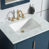 Daedalus Designs - Water Creation Elizabeth 30 in. Monarch Blue Single Sink Bathroom Vanity | Carrara White Marble Countertop | Satin Gold Finish - Review