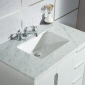 Daedalus Designs - Water Creation Elizabeth 36 in. Pure White Single Sink Bathroom Vanity | Carrara White Marble Countertop | Chrome Finish - Review