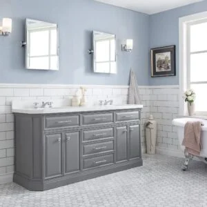 Daedalus Designs - Water Creation Palace 72 In. Double Sink Bathroom Vanity Set | Quartz Carrara Countertop | Chrome Finish - Review