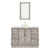 Daedalus Designs - Water Creation Hugo 48 in. Grey Oak Single Sink Bathroom Vanity | Carrara White Marble Countertop | Satin Gold Finish - Review