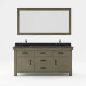 Daedalus Designs - Water Creation Aberdeen 72 Inch Grizzle Grey Double Sink Bathroom Vanity | Blue Limestone Countertop | Oil-Rubbed Bronze Finish - Review