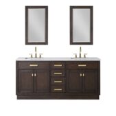 Daedalus Designs - Water Creation Chestnut 72 Inch Brown Oak Double Sink Bathroom Vanity | Carrara White Marble Countertop | Satin Gold Finish - Review