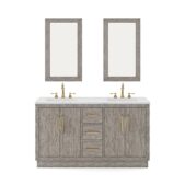 Daedalus Designs - Water Creation Hugo 60 Inch Grey Oak Double Sink Bathroom Vanity | Carrara White Marble Countertop | Satin Gold Finish - Review